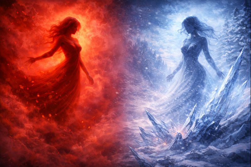The Lady in Red and Blue - Poem